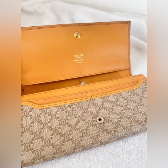 Vintage Celine Triomphe leather wallet w/ Kiss Lock - Picture 5 of 12